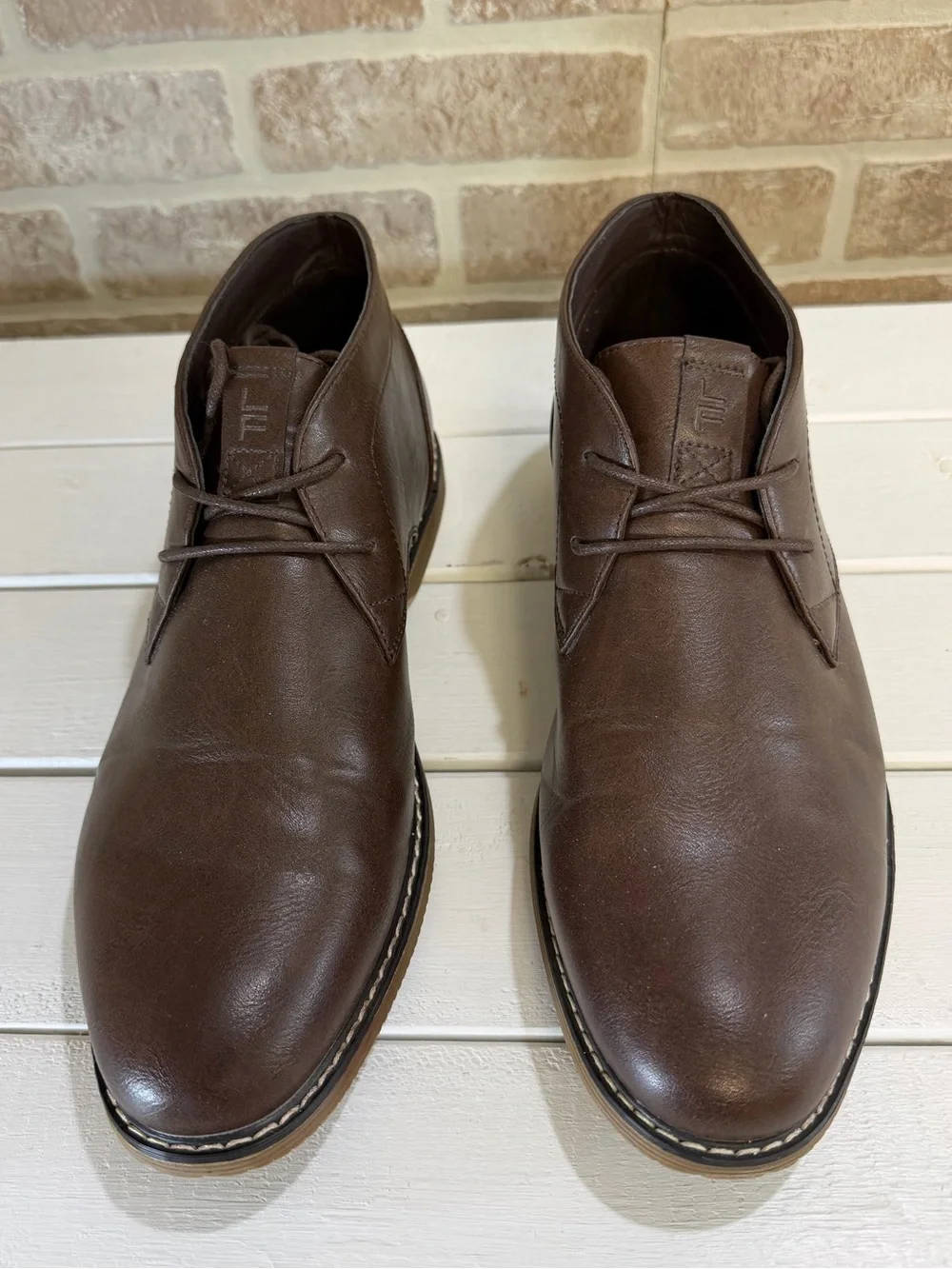 London Fog Blackburn Chukka Boots Brown Leather Lace-Up Ankle Boots Men’s 10.5M